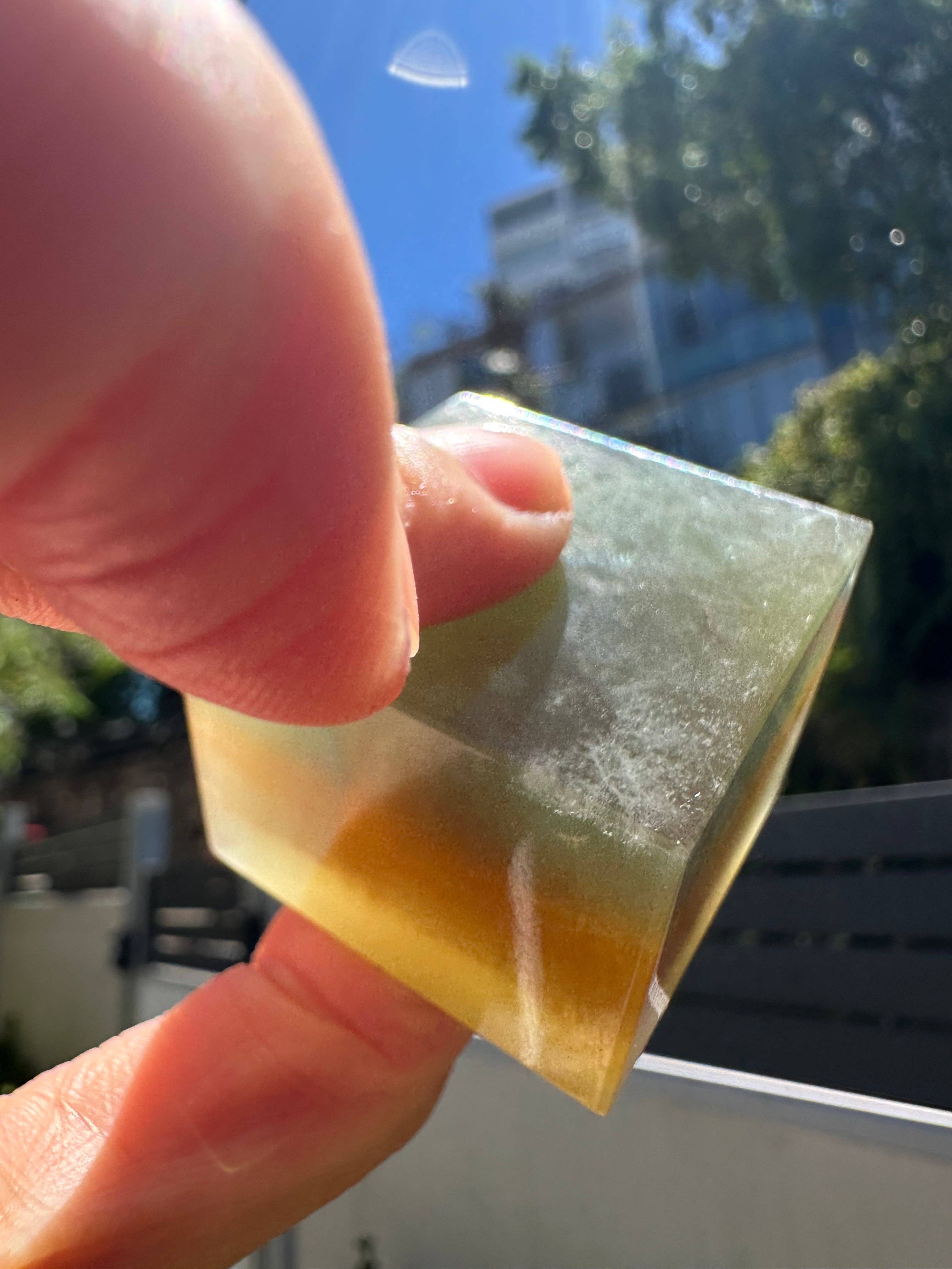 Geometric Rainbow Fluorite Cube | Focus & Clarity Desk Crystal