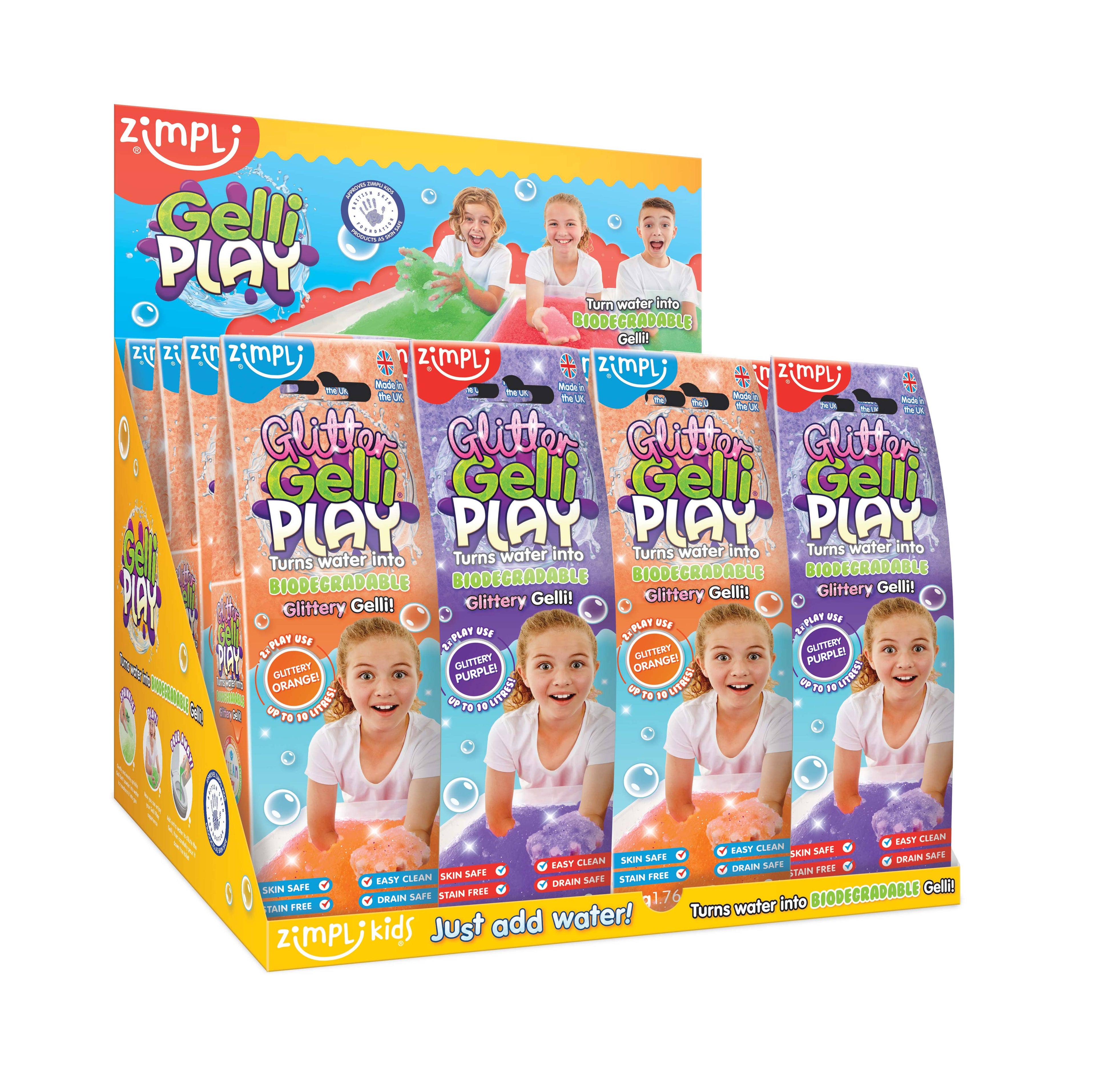 Zimpli Glitter Gelli Play Certified Biodegradable SensoryToy