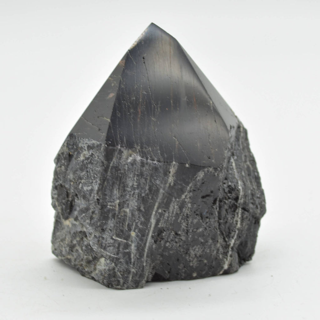 Polished Black Tourmaline Crystal Freeform Point - 192 G #09