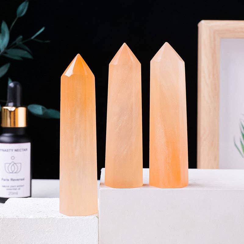 Orange Selenite Tower - Uplifting Energy & Harmony
