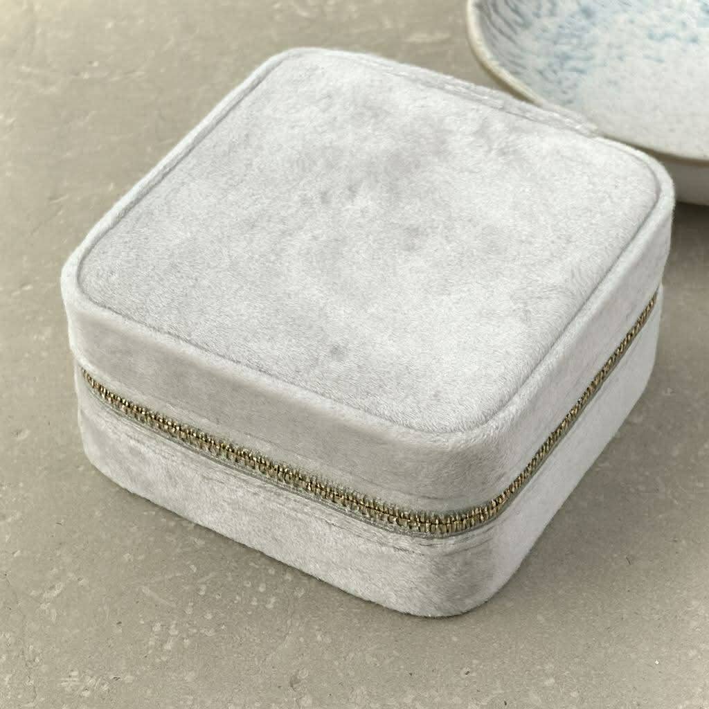 Square Jewellery Storage Box With Velvet Exterior