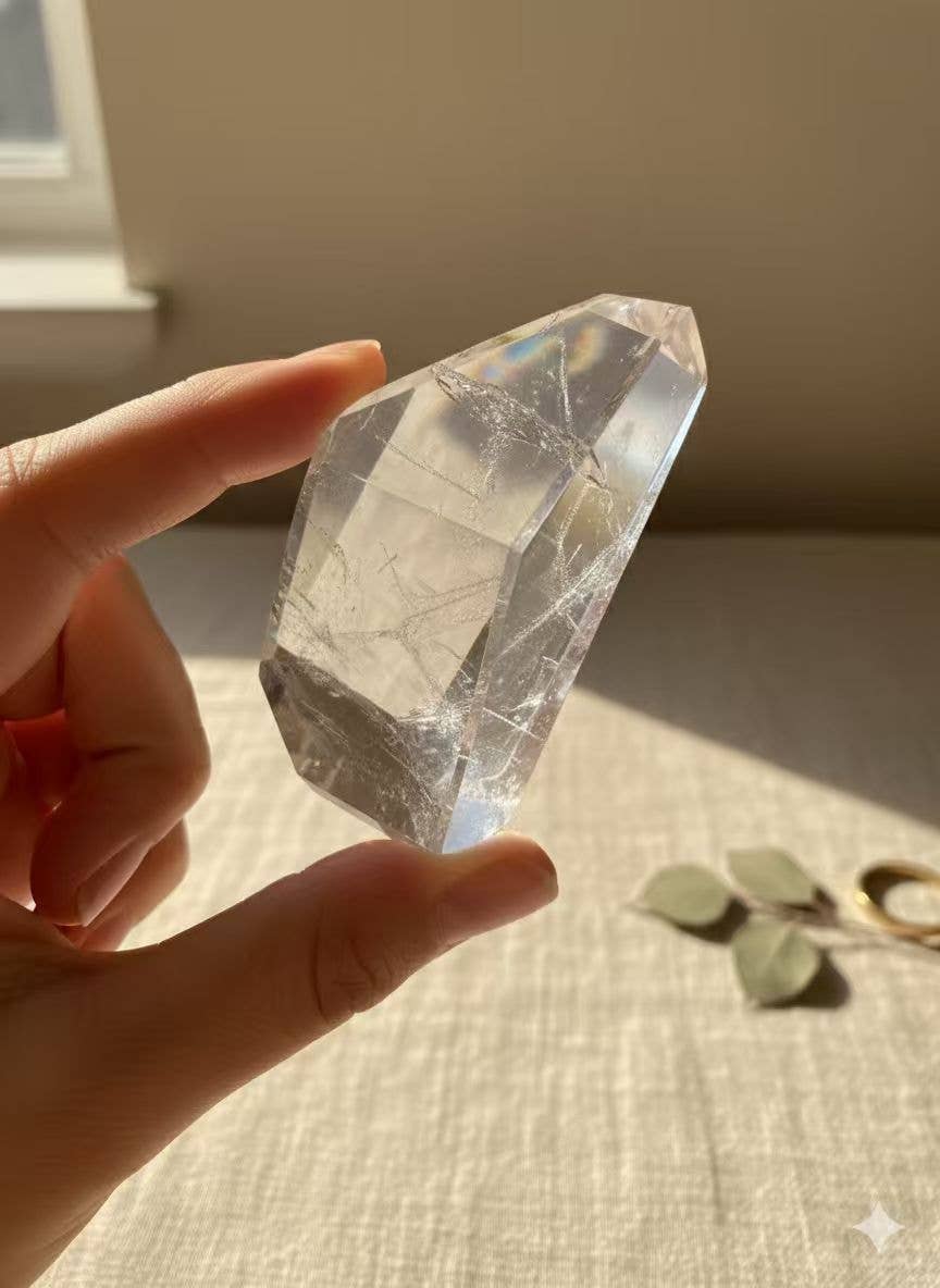 Natural Clear Quartz Freeform - High Vibration Crystal for Clarity