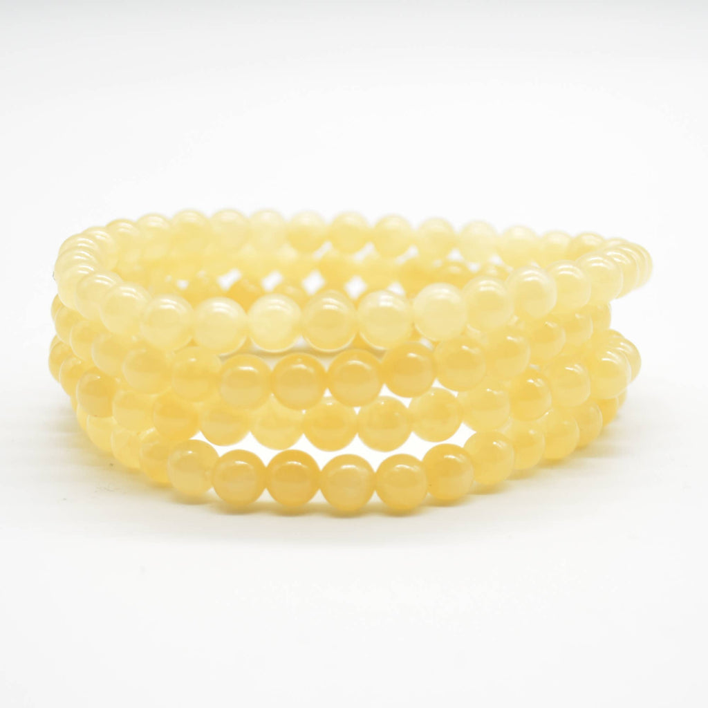 Natural Aragonite Gemstone Round Beads Bracelet
