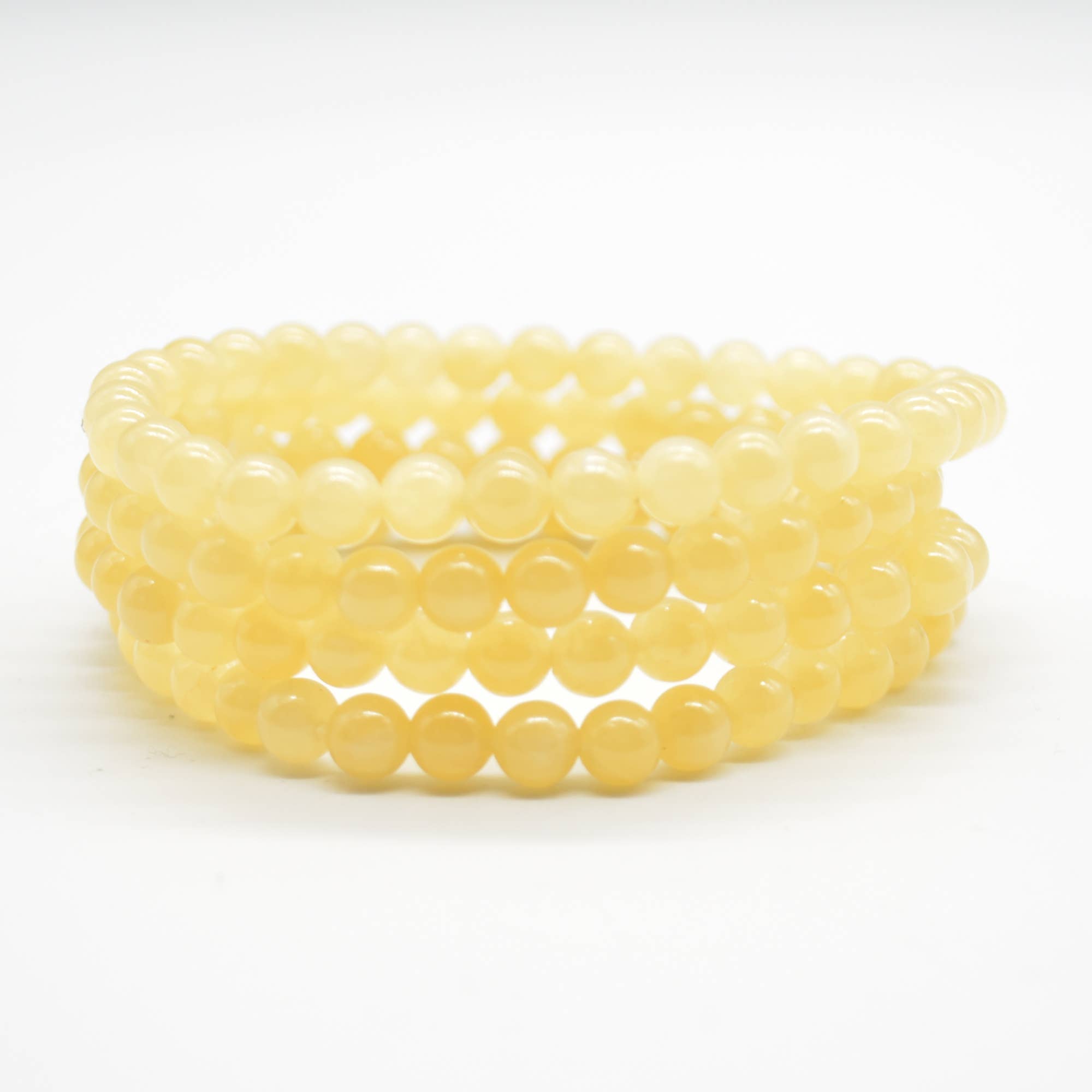Natural Aragonite Gemstone Round Beads Bracelet