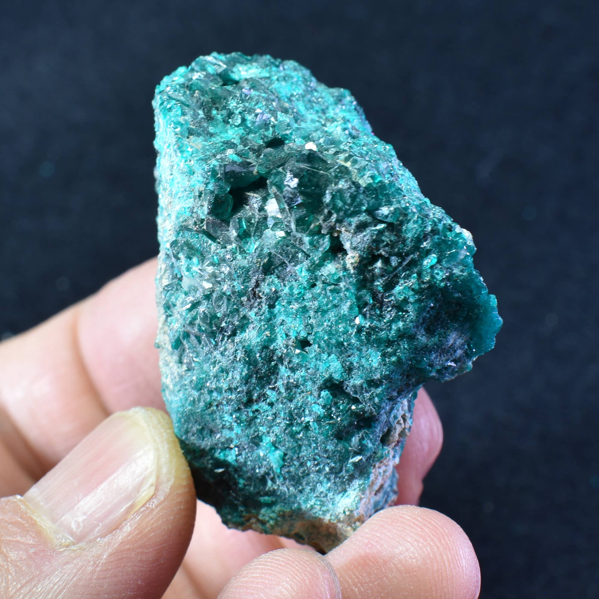 Raw Dioptase on Matrix Specimen - 51 Grams #02