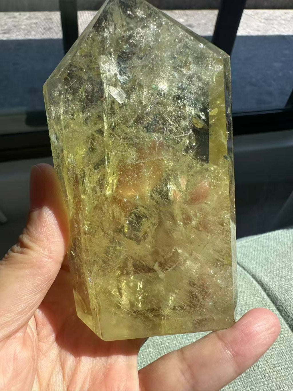 AAAA Premium Citrine Tower w Rainbow + Sparkle from Brazil - Vibration Natural Citrine Point for Abundance - Brazilian Citrine Crystal #2