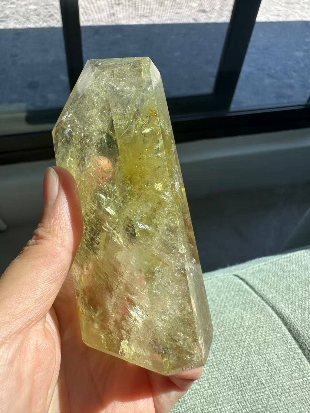 AAAA Premium Citrine Tower w Rainbow + Sparkle from Brazil - Vibration Natural Citrine Point for Abundance - Brazilian Citrine Crystal #2