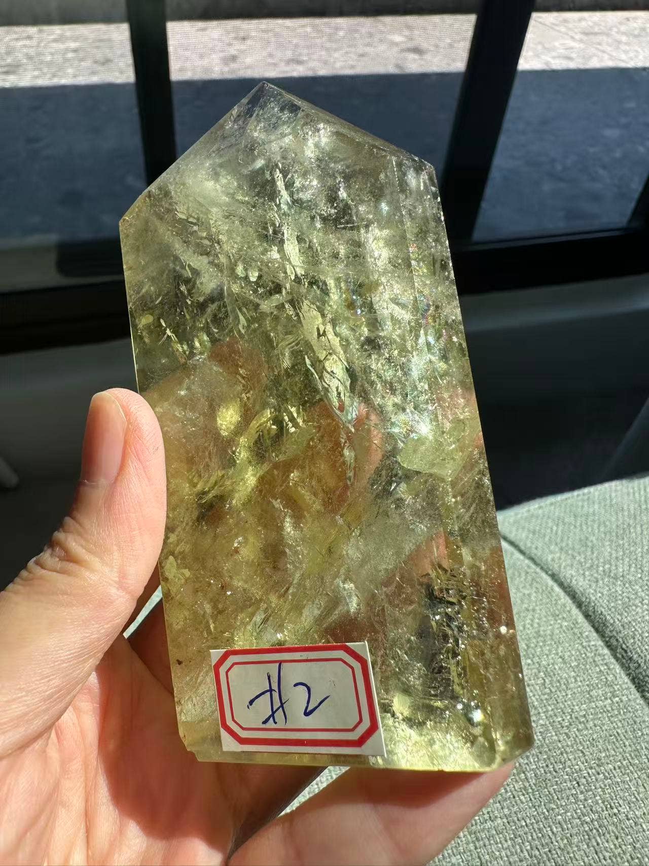 AAAA Premium Citrine Tower w Rainbow + Sparkle from Brazil - Vibration Natural Citrine Point for Abundance - Brazilian Citrine Crystal #2