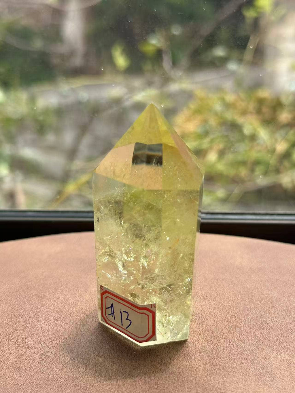 AAAA Premium Citrine Tower w Rainbow from Brazil - Vibration Citrine Point for Abundance - Brazilian Citrine Crystal #13