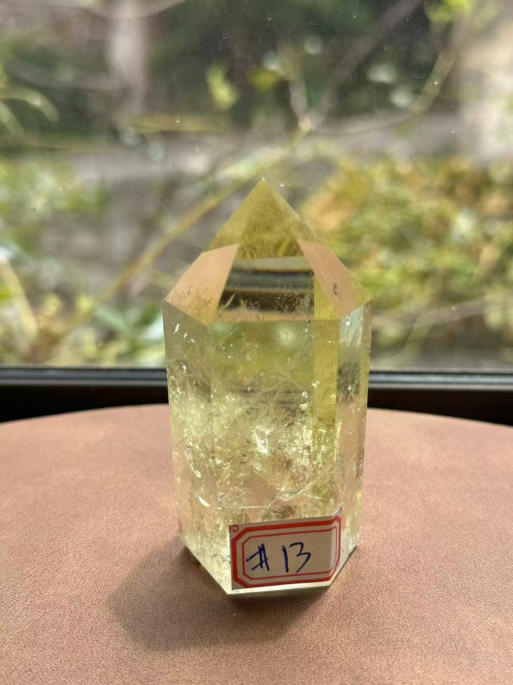 AAAA Premium Citrine Tower w Rainbow from Brazil - Vibration Citrine Point for Abundance - Brazilian Citrine Crystal #13
