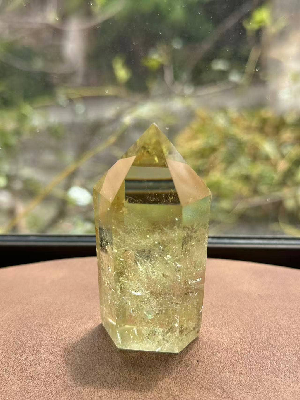 AAAA Premium Citrine Tower w Rainbow from Brazil - Vibration Citrine Point for Abundance - Brazilian Citrine Crystal #13