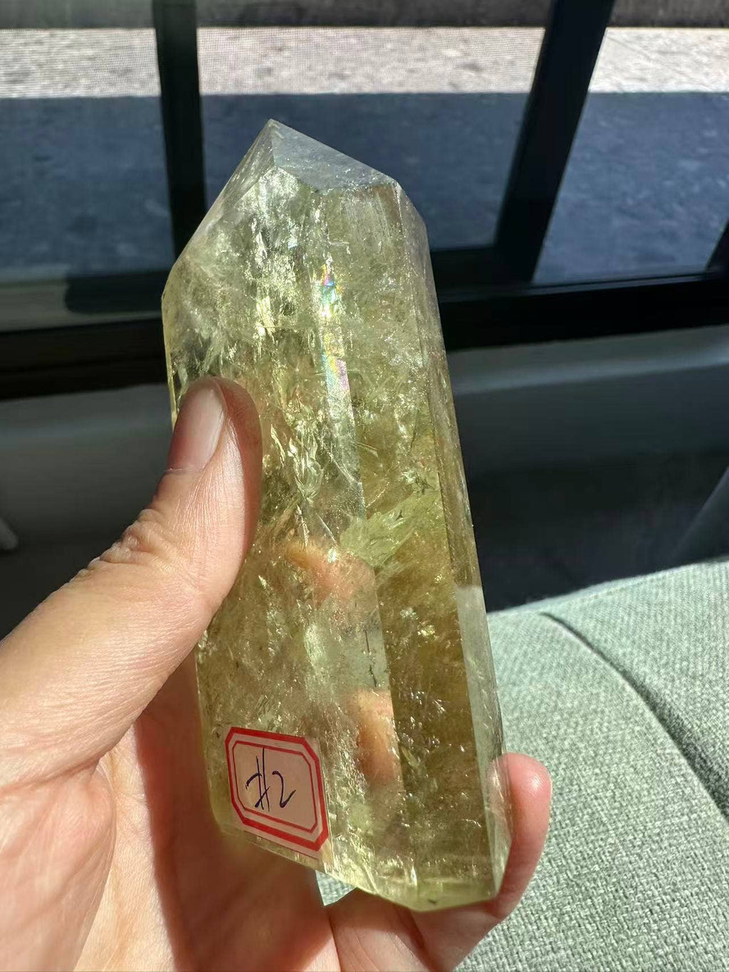 AAAA Premium Citrine Tower w Rainbow + Sparkle from Brazil - Vibration Natural Citrine Point for Abundance - Brazilian Citrine Crystal #2