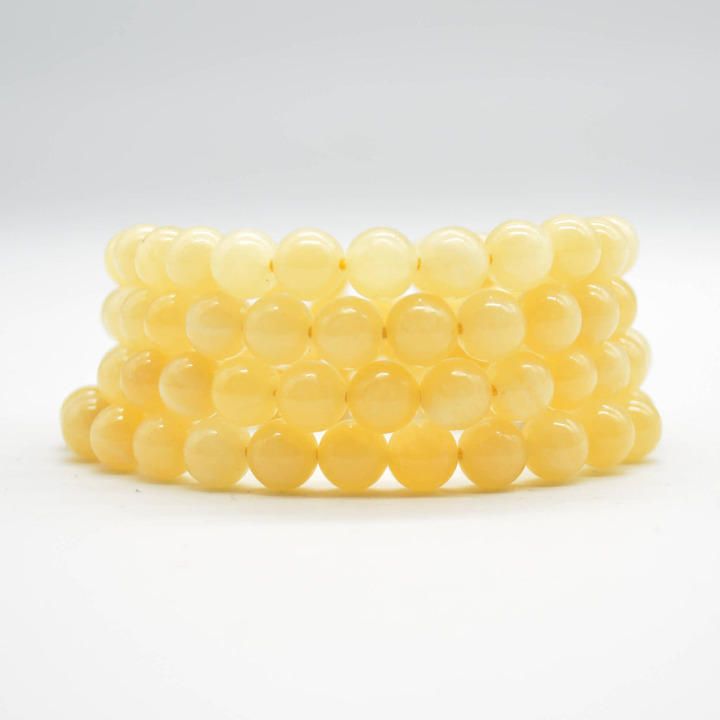Natural Aragonite Gemstone Round Beads Bracelet