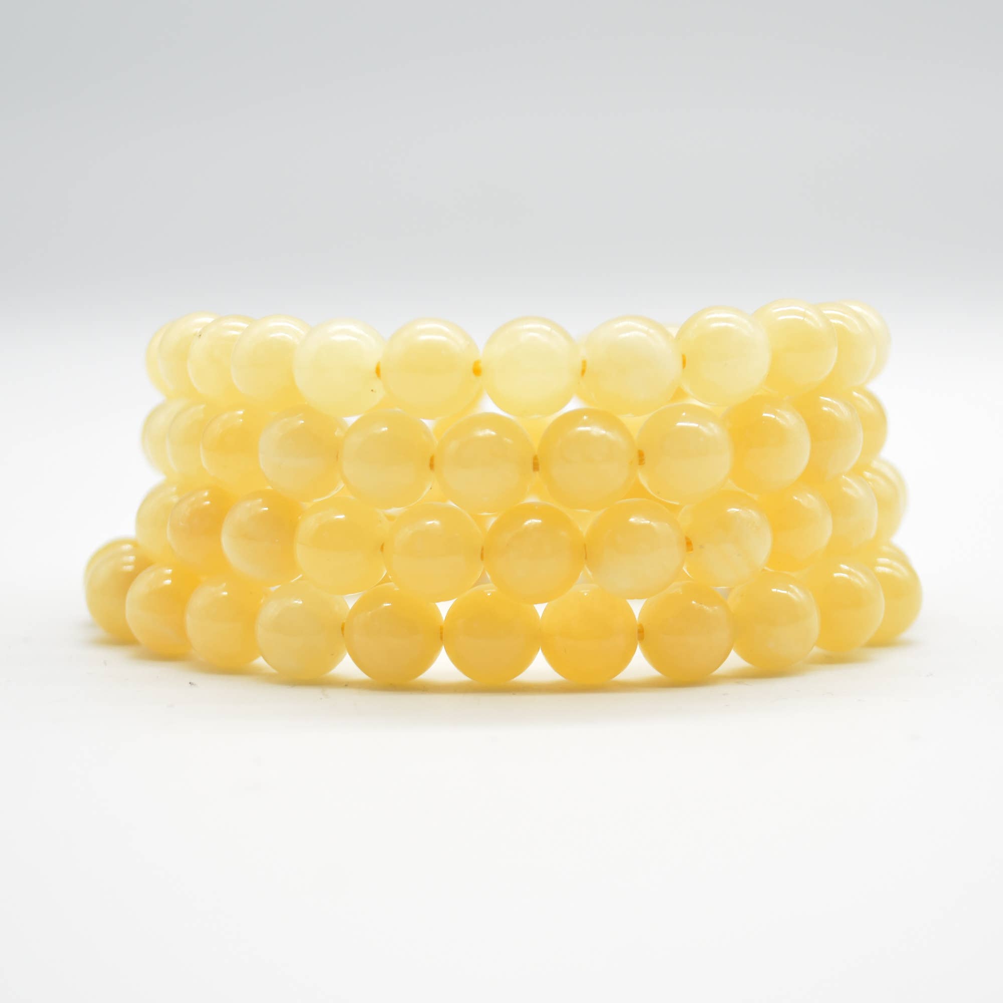 Natural Aragonite Gemstone Round Beads Bracelet