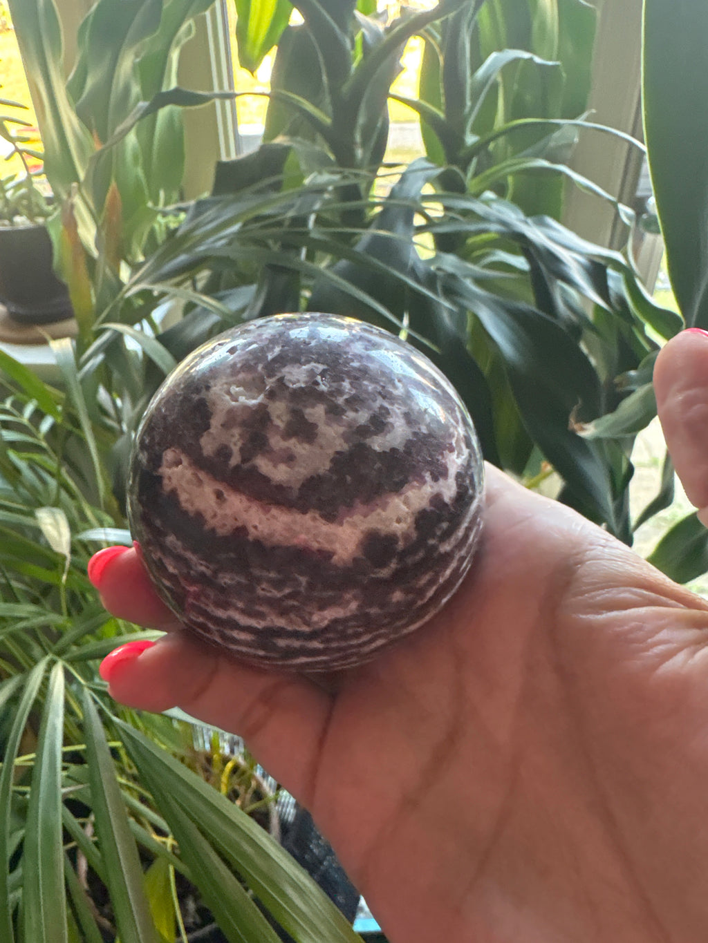 Zebra jasper sphere