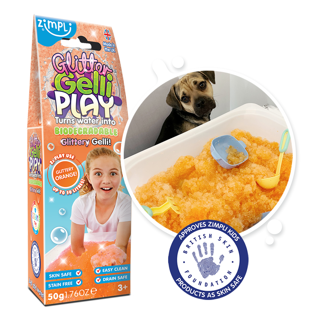 Zimpli Glitter Gelli Play Certified Biodegradable SensoryToy