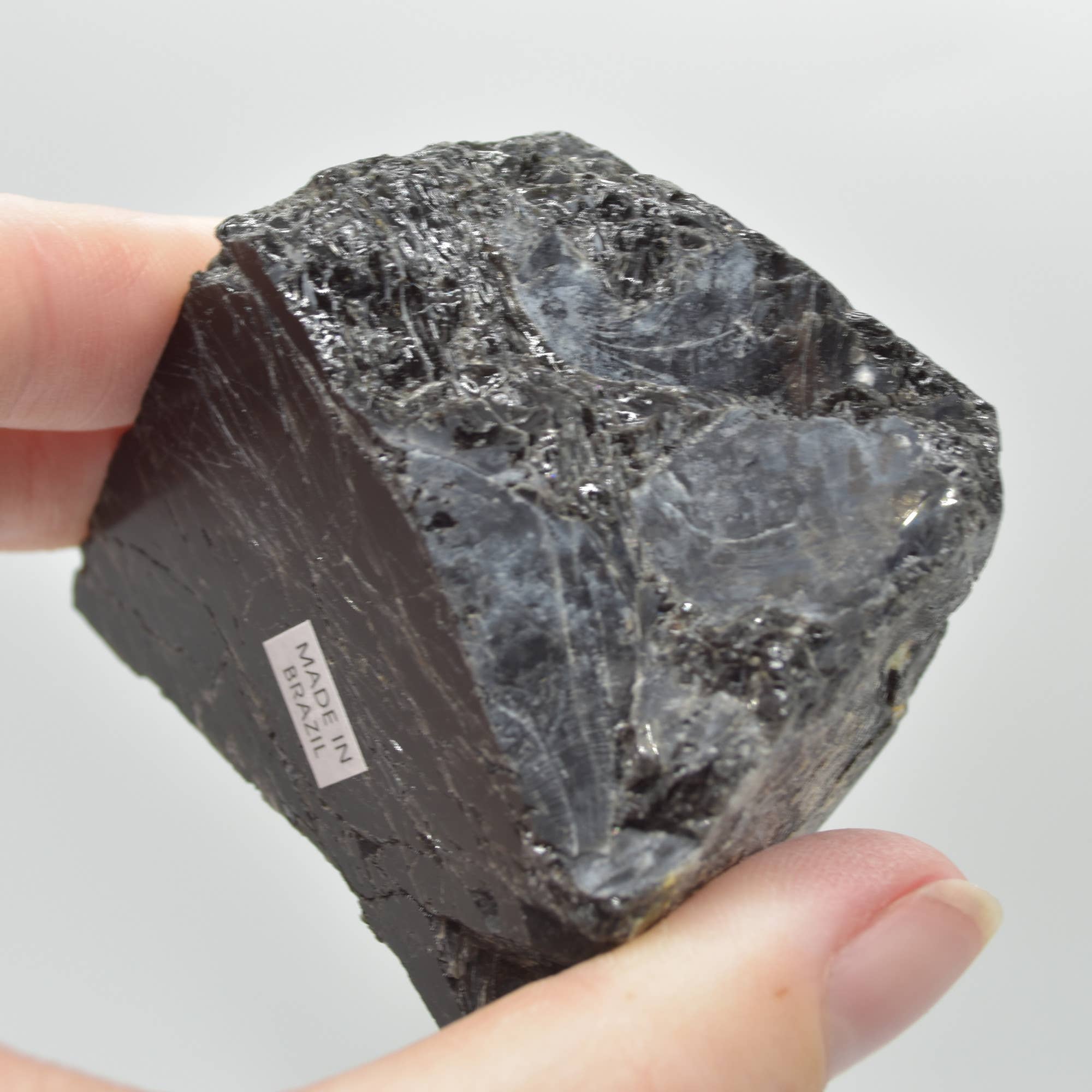 Polished Black Tourmaline Crystal Freeform Point - 182 G #13