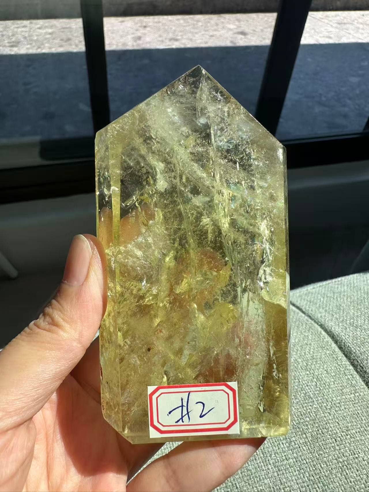 AAAA Premium Citrine Tower w Rainbow + Sparkle from Brazil - Vibration Natural Citrine Point for Abundance - Brazilian Citrine Crystal #2