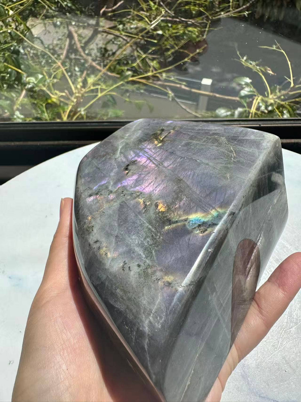 The Elusive Violet Flame: Rare Large Purple Labradorite Freeform #1