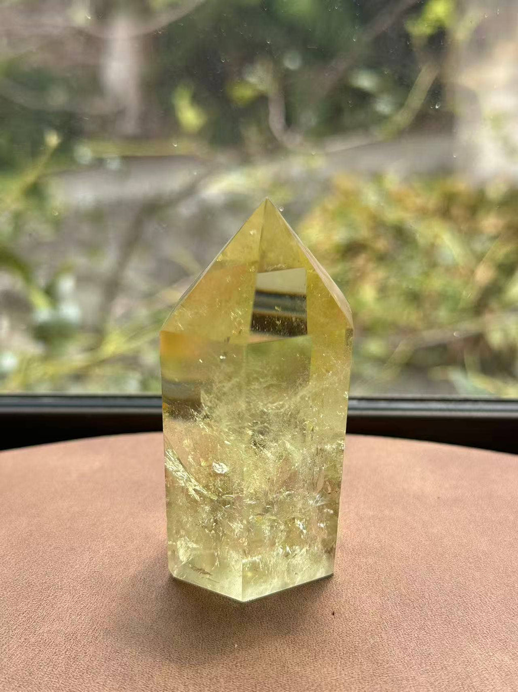 AAAA Premium Citrine Tower w Rainbow from Brazil - Vibration Citrine Point for Abundance - Brazilian Citrine Crystal #13