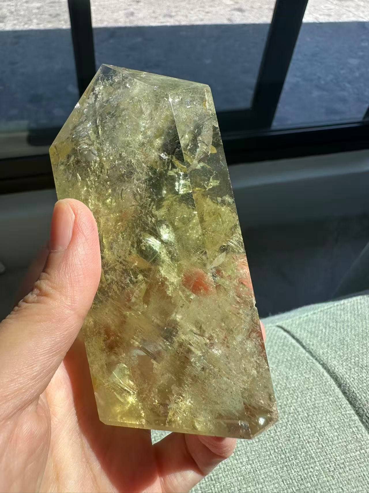 AAAA Premium Citrine Tower w Rainbow + Sparkle from Brazil - Vibration Natural Citrine Point for Abundance - Brazilian Citrine Crystal #2