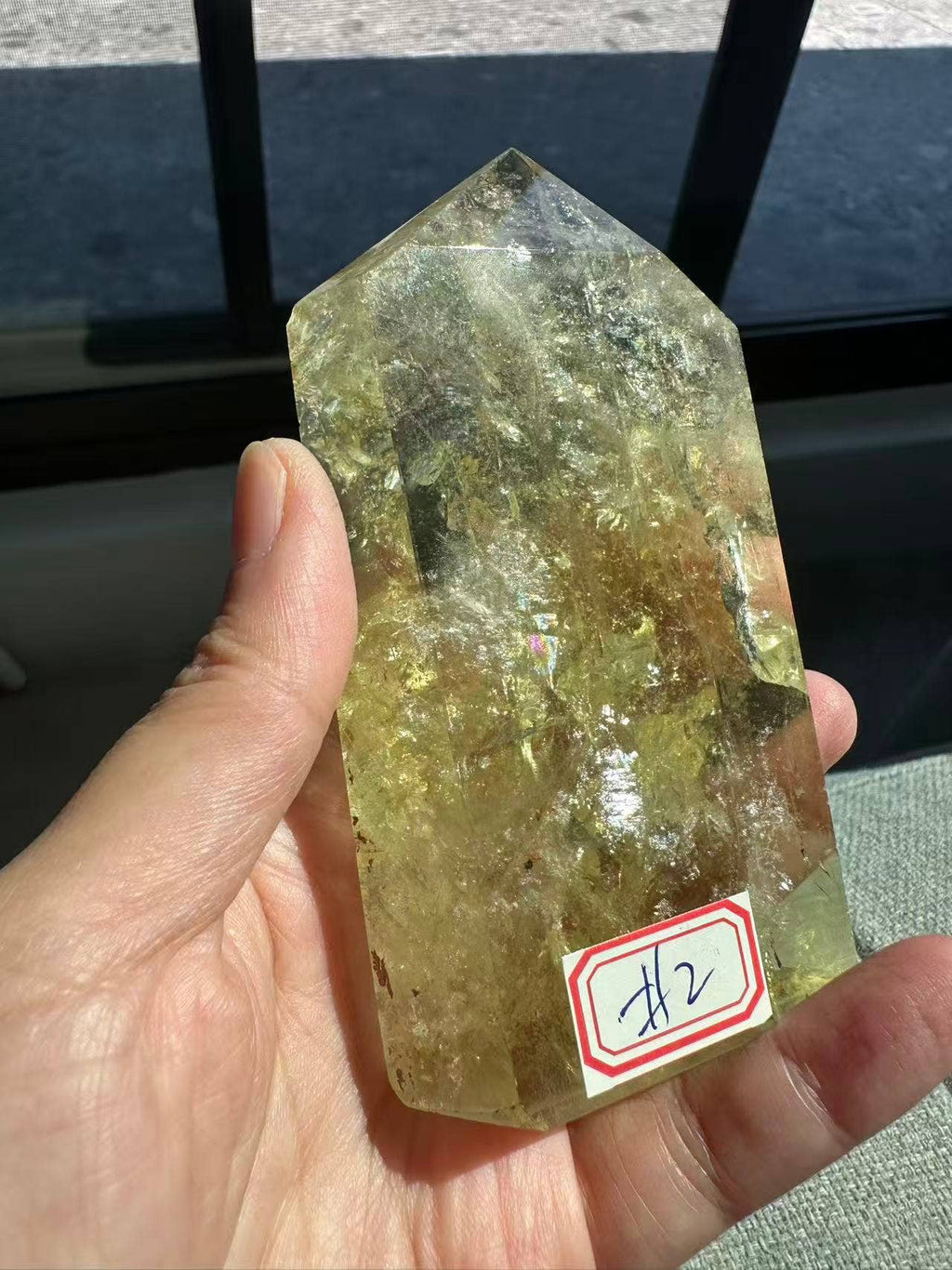 AAAA Premium Citrine Tower w Rainbow + Sparkle from Brazil - Vibration Natural Citrine Point for Abundance - Brazilian Citrine Crystal #2