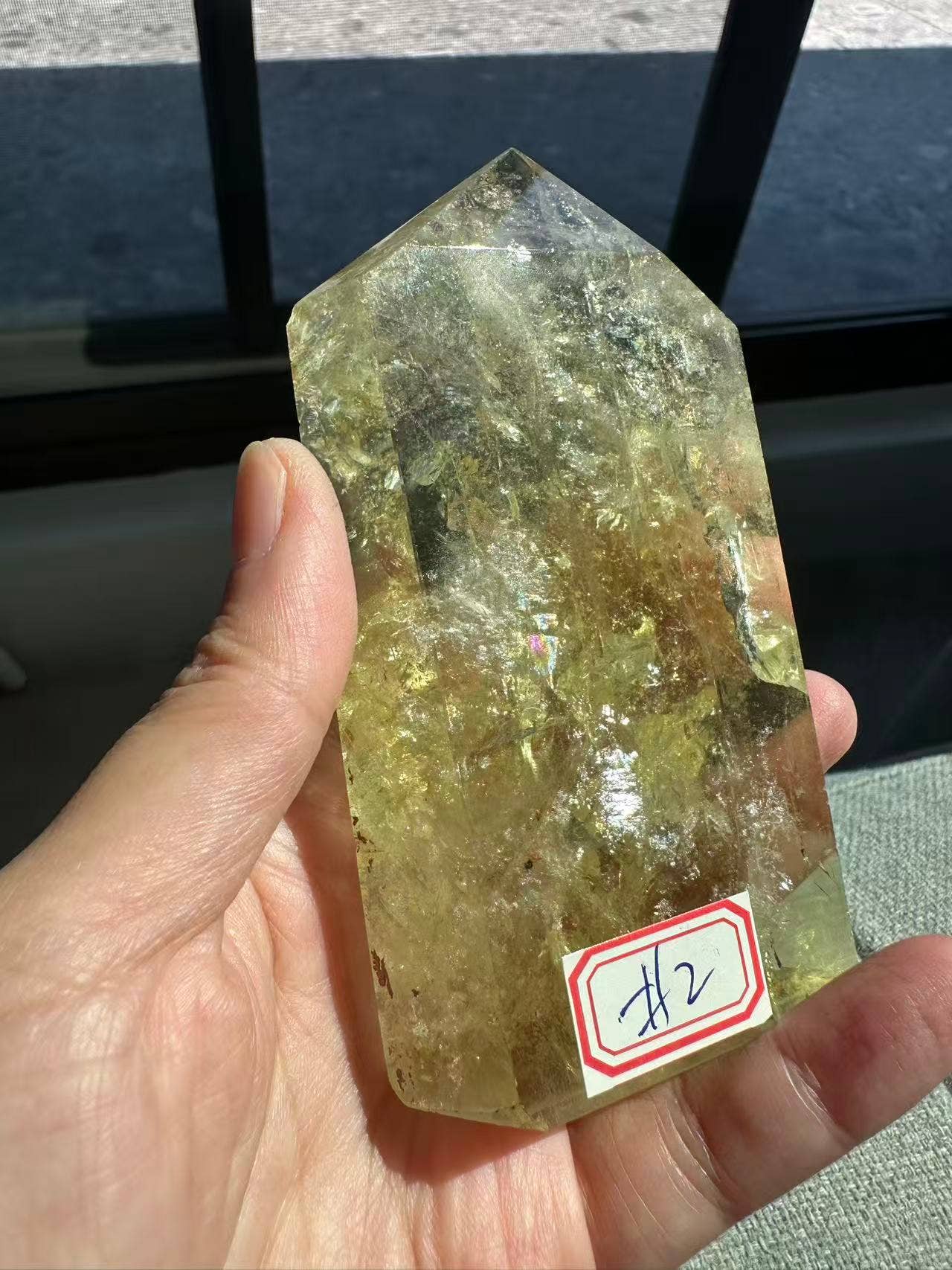 AAAA Premium Citrine Tower w Rainbow + Sparkle from Brazil - Vibration Natural Citrine Point for Abundance - Brazilian Citrine Crystal #2