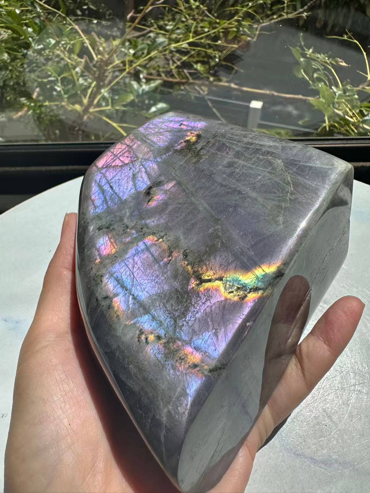 The Elusive Violet Flame: Rare Large Purple Labradorite Freeform #1