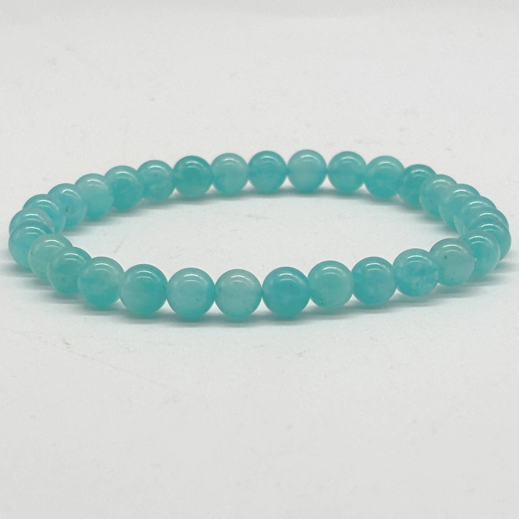 Amazonite AAA Gemstone Round Bead Bracelet 6mm 7.5"
