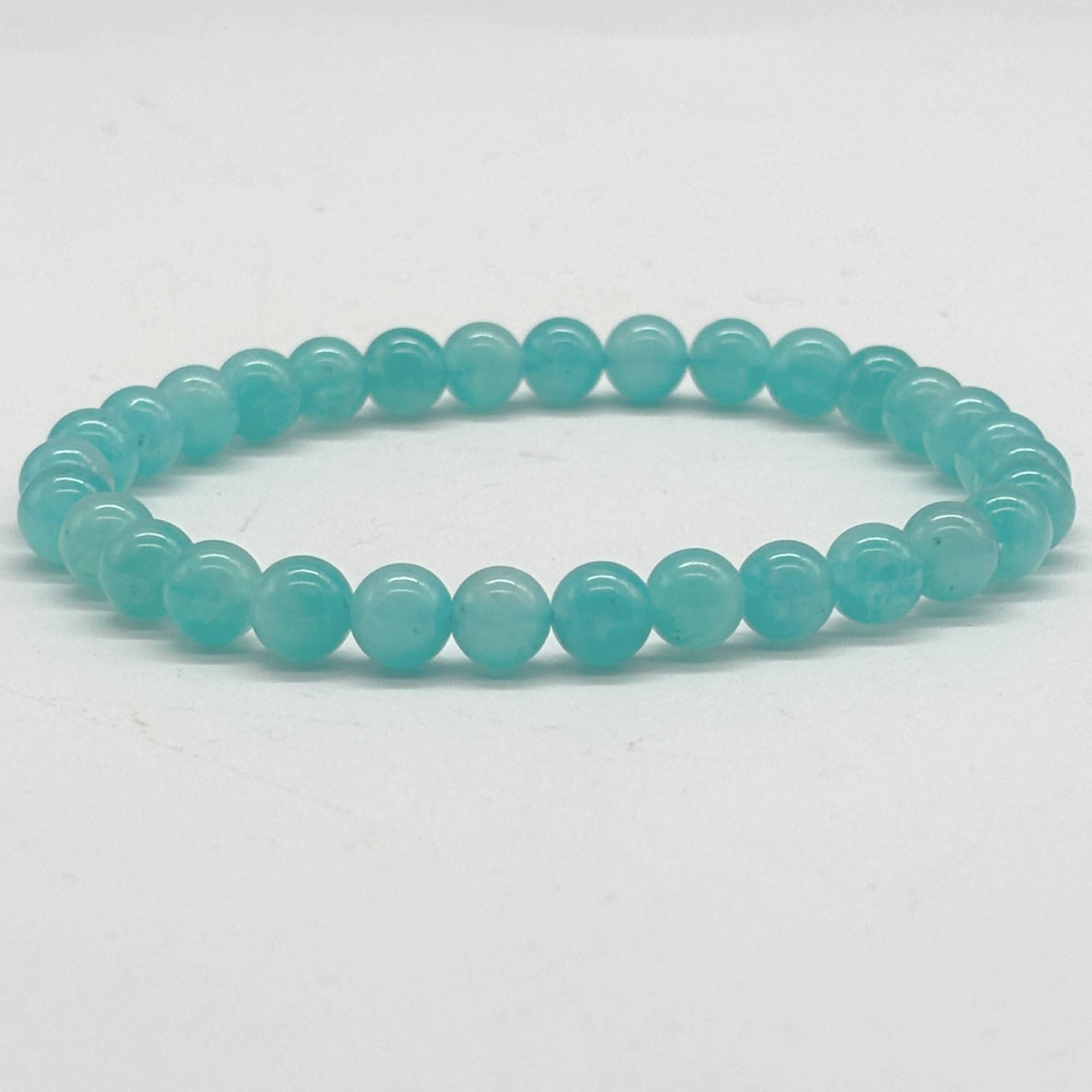 Amazonite AAA Gemstone Round Bead Bracelet 6mm 7.5"