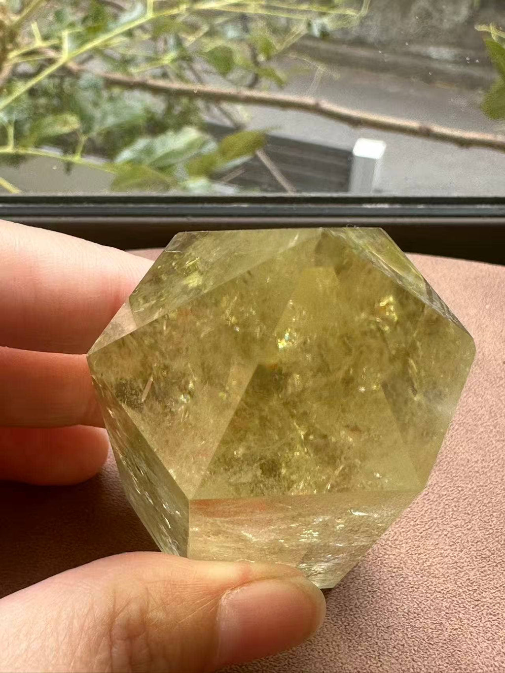 AAAA Premium Citrine Tower w Rainbow from Brazil - Vibration Citrine Point for Abundance - Brazilian Citrine Crystal #13