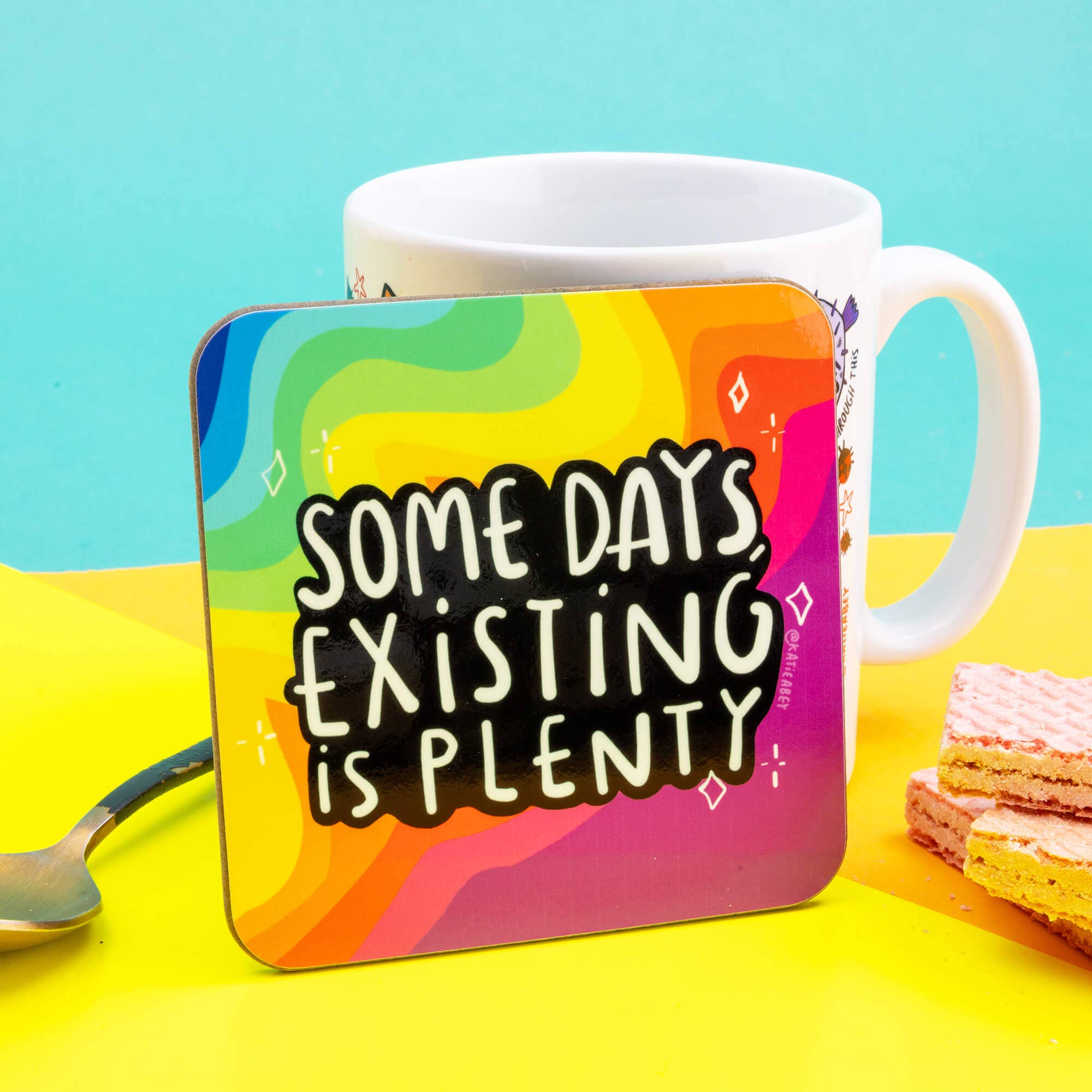 Some Days Existing is Plenty Coasters