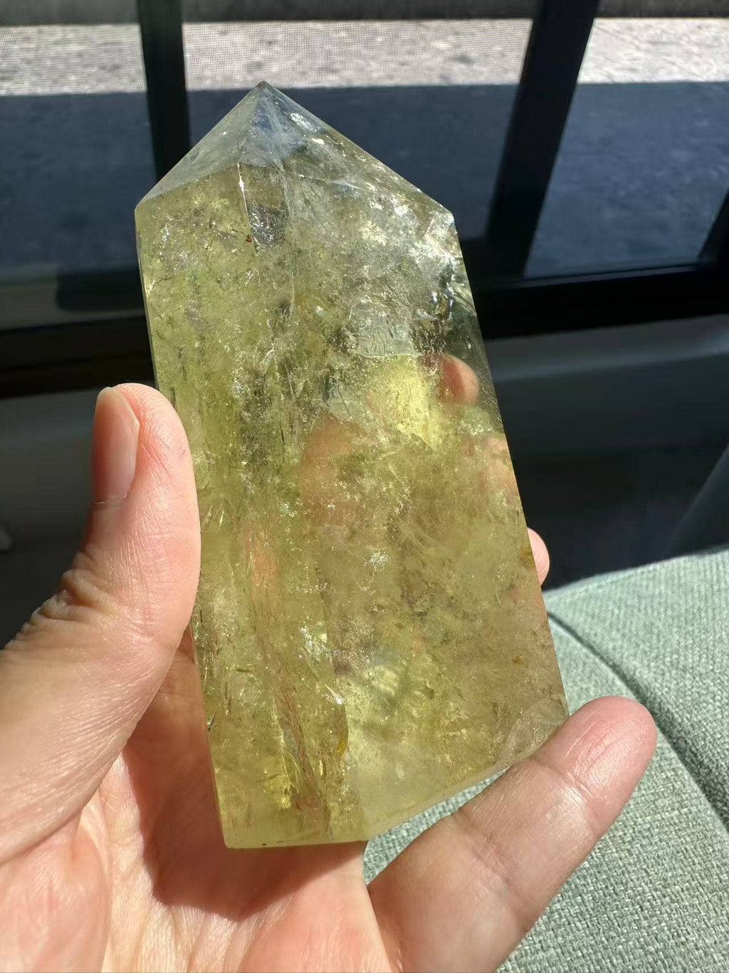 AAAA Premium Citrine Tower w Rainbow + Sparkle from Brazil - Vibration Natural Citrine Point for Abundance - Brazilian Citrine Crystal #2