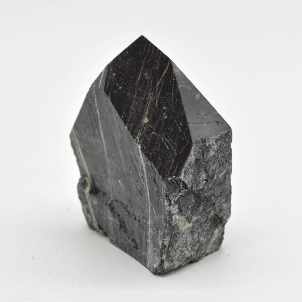 Polished Black Tourmaline Crystal Freeform Point - 192 G #09
