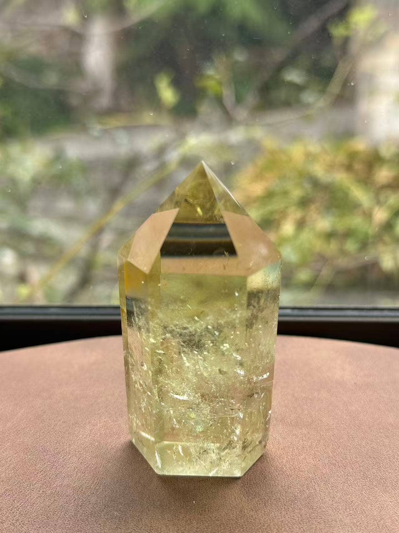 AAAA Premium Citrine Tower w Rainbow from Brazil - Vibration Citrine Point for Abundance - Brazilian Citrine Crystal #13