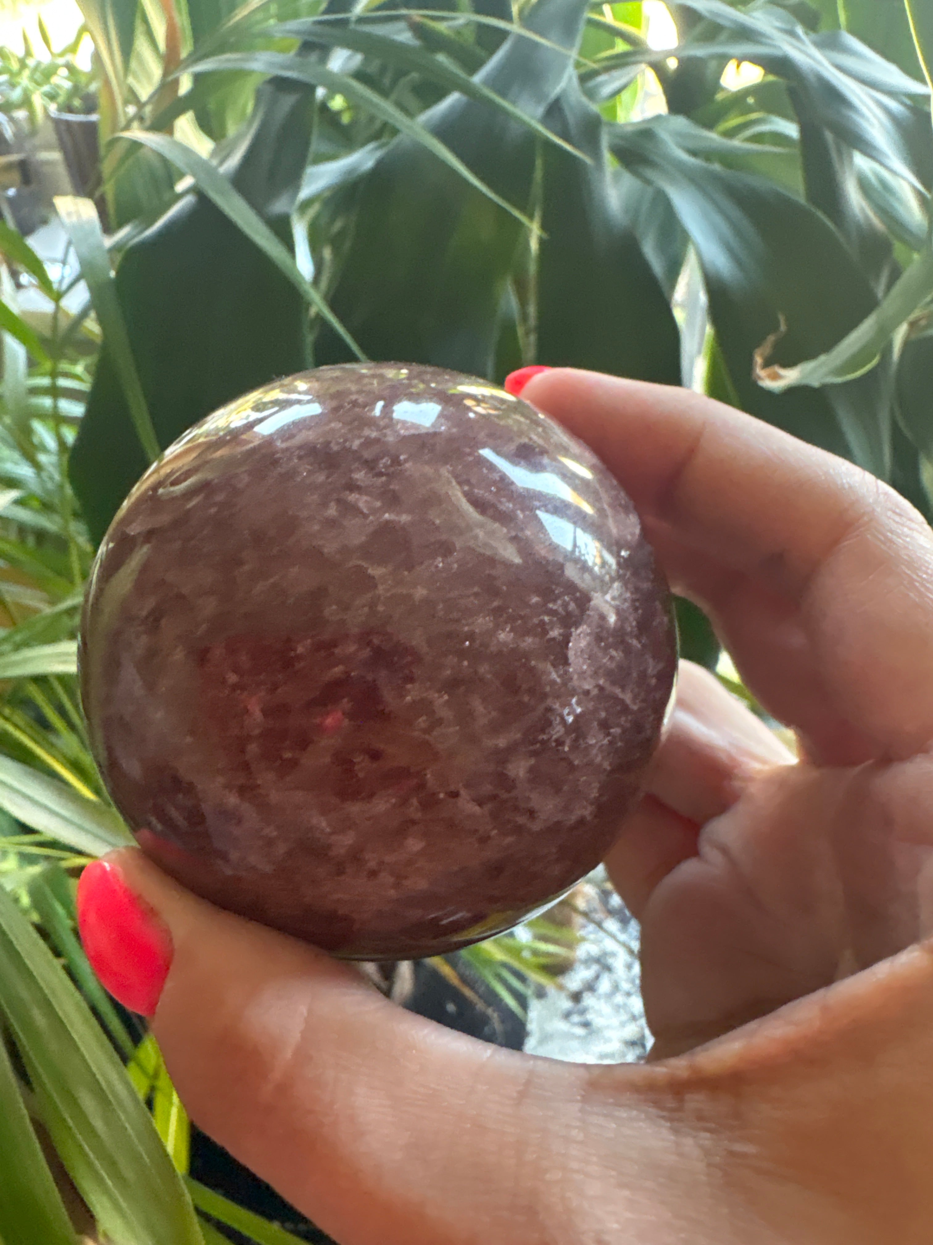 Strawberry quartz spheres