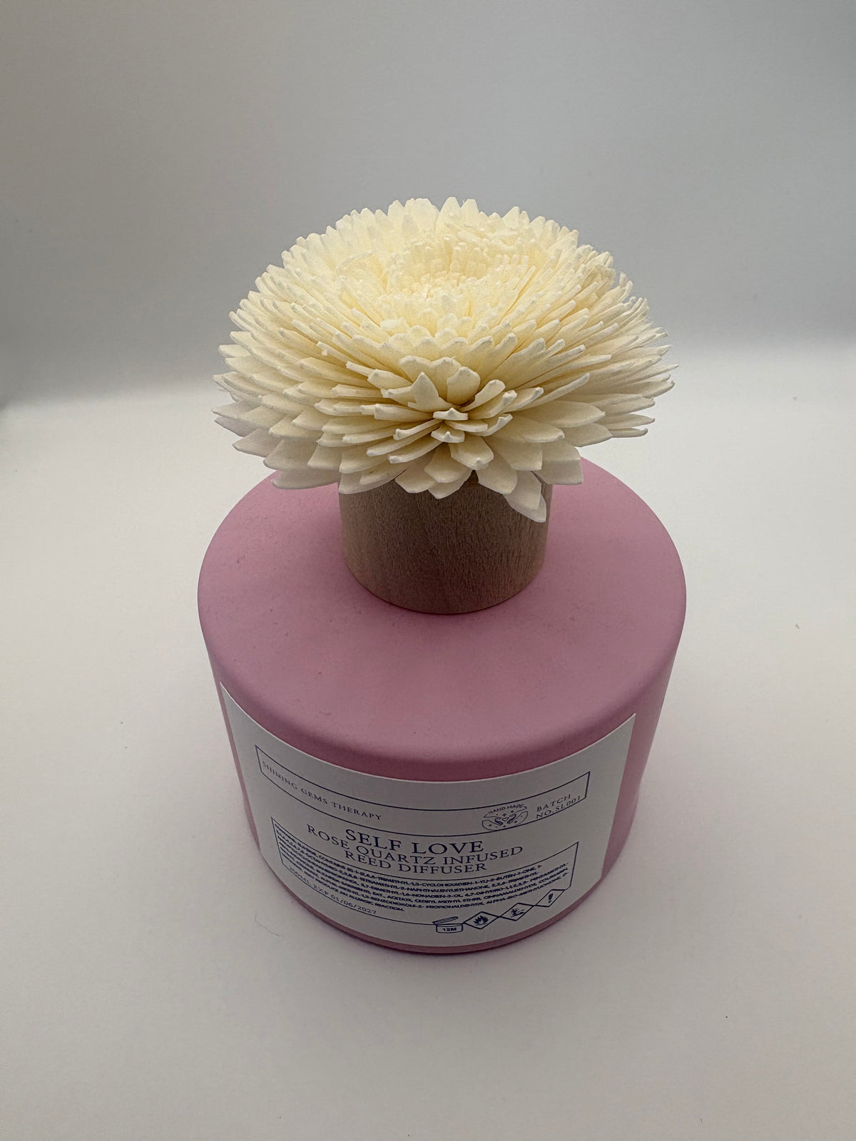 Self Love Crystal Infused Fragrance Diffusser with rope flower