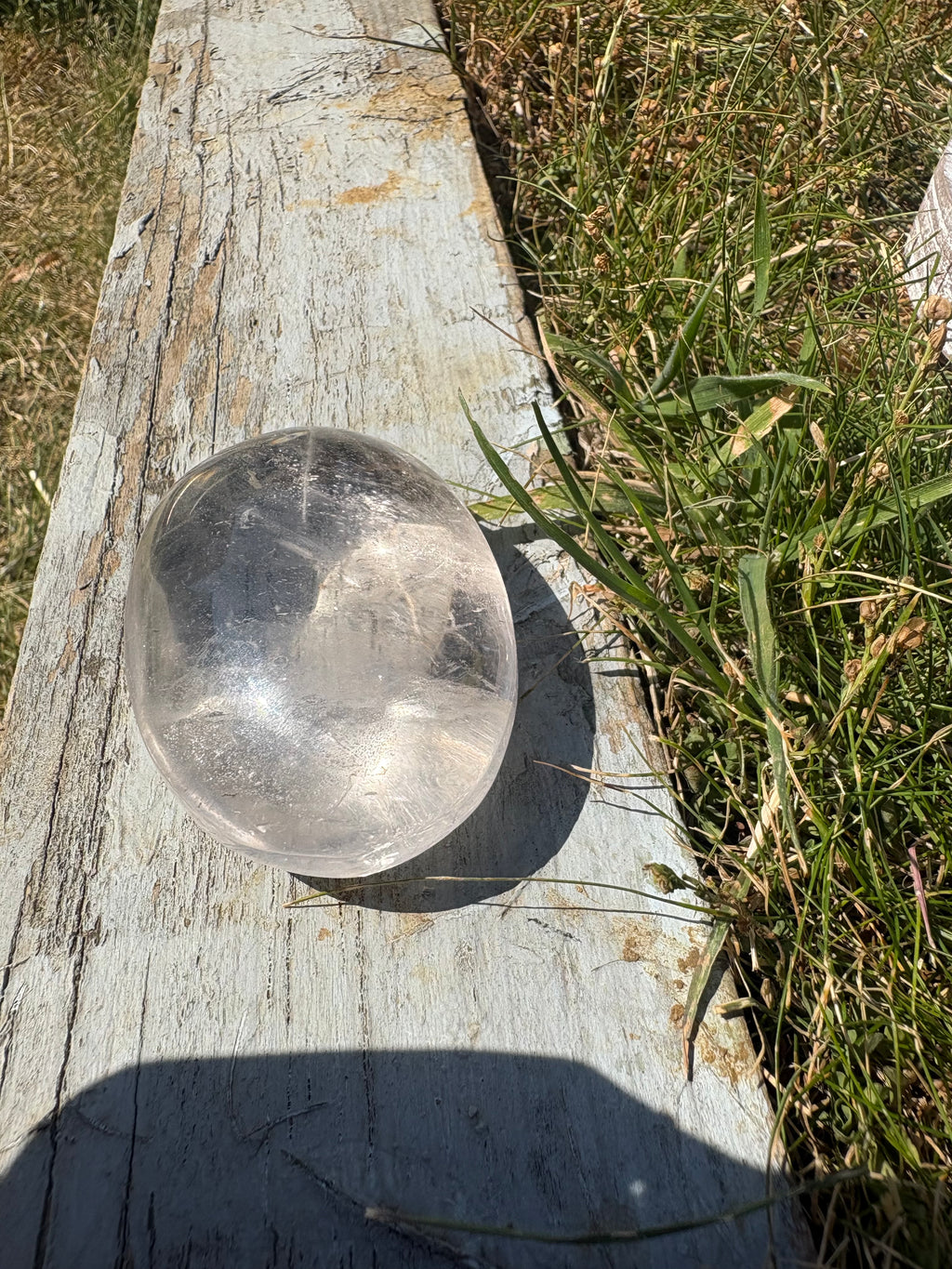 Clear quartz crystal palmstones