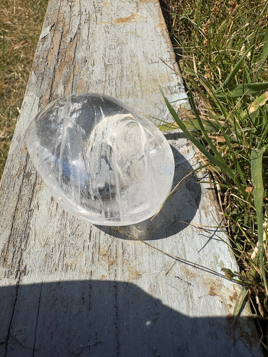Clear quartz crystal palmstones