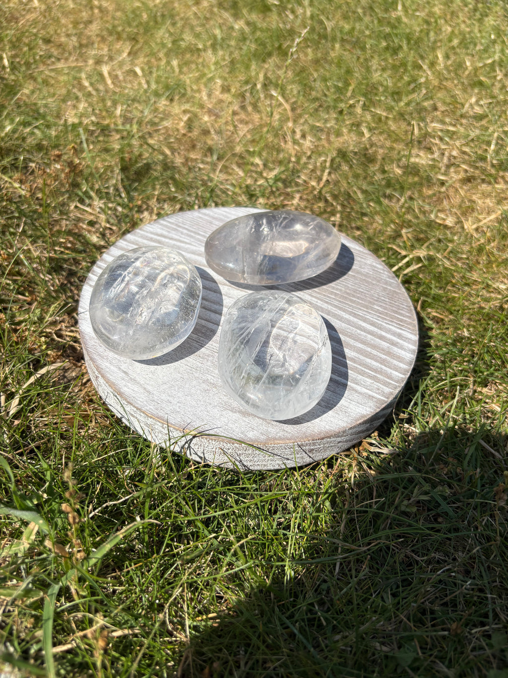 Clear quartz crystal palmstones