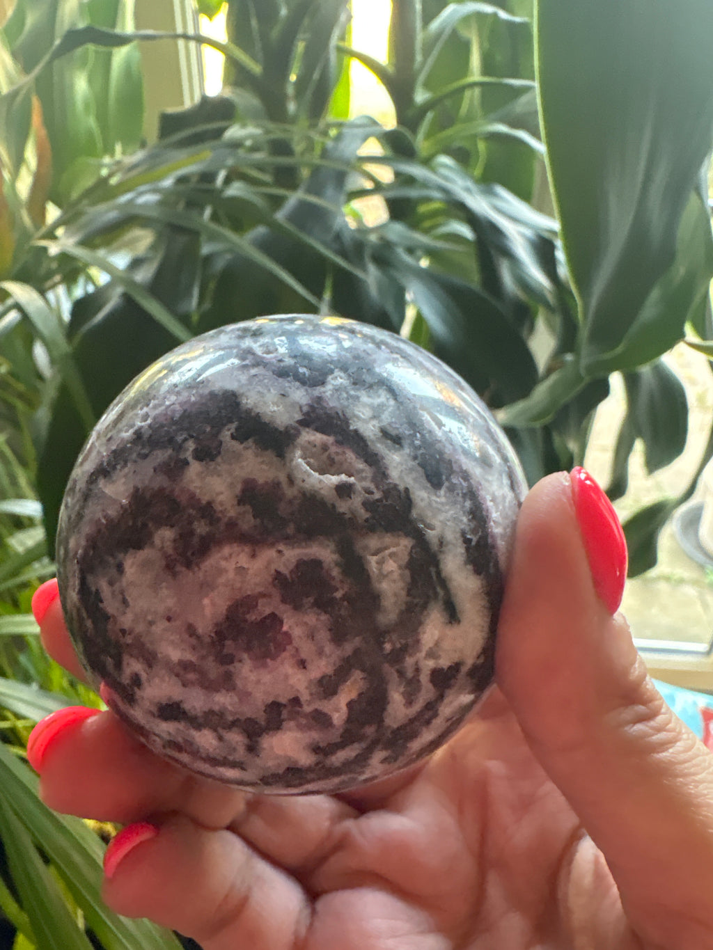 Zebra jasper sphere