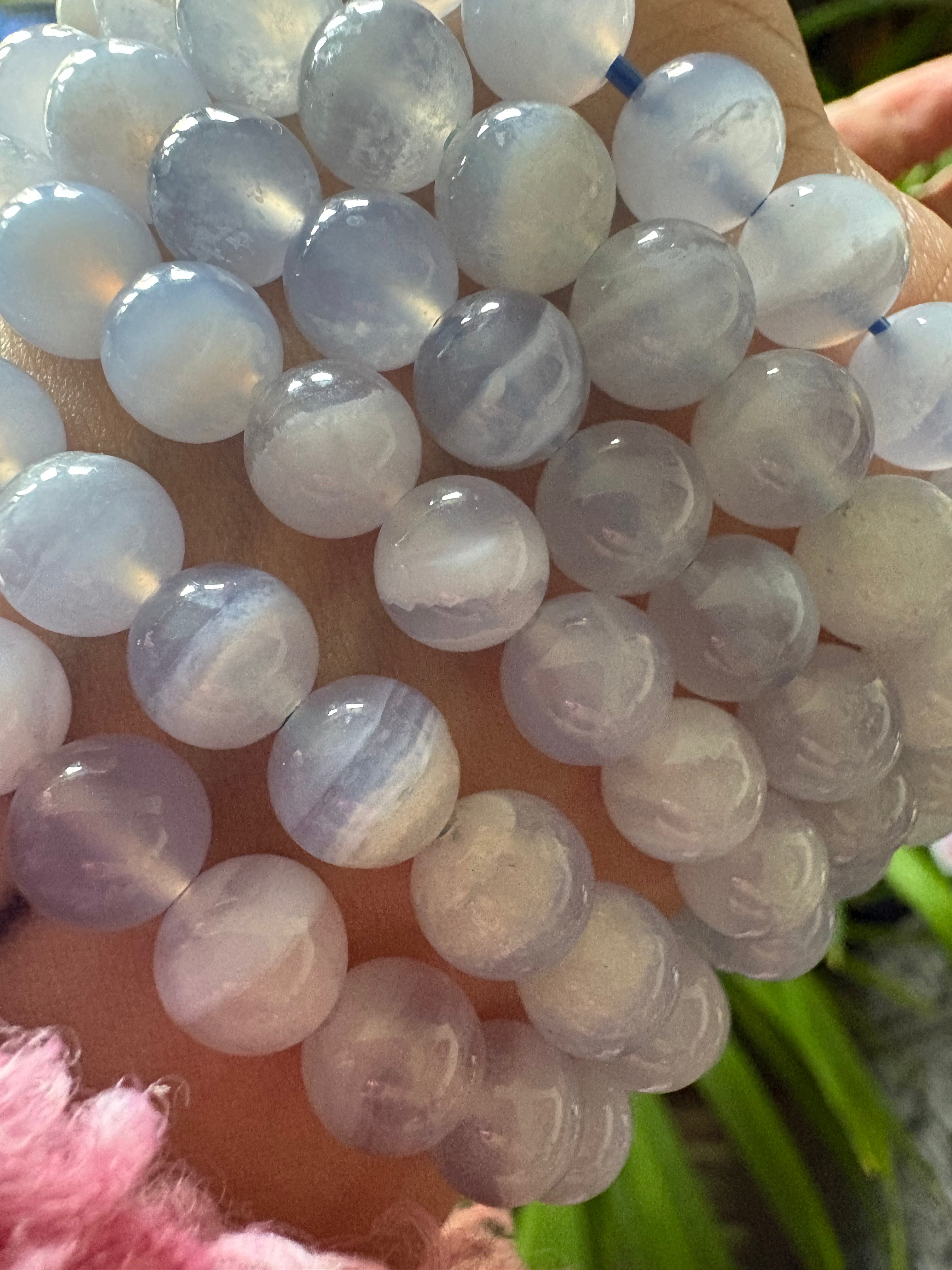 Blu Lace Agate Beaded Bracelet