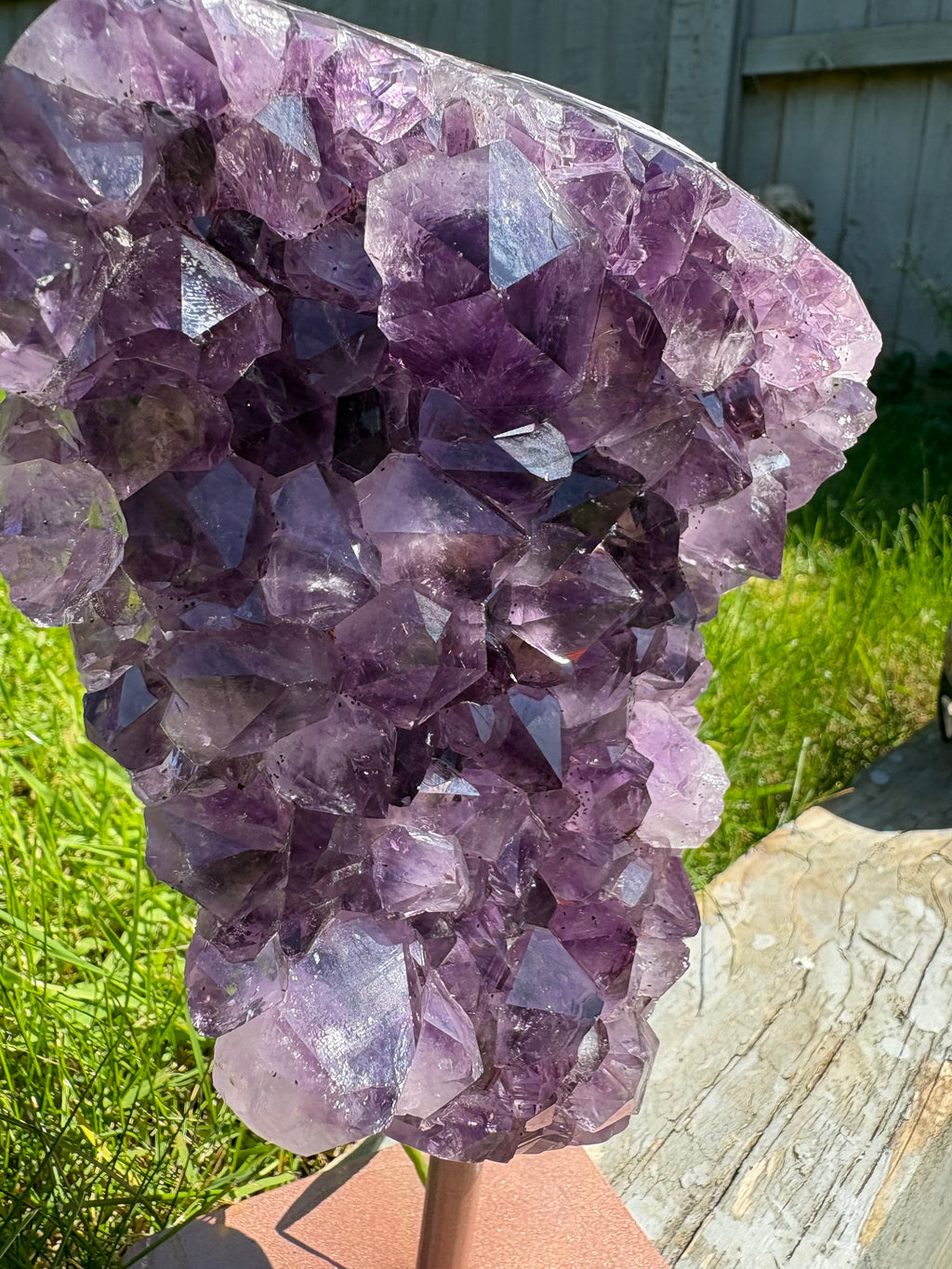 Large Amethyst Chunky Freeform on Custom Stand