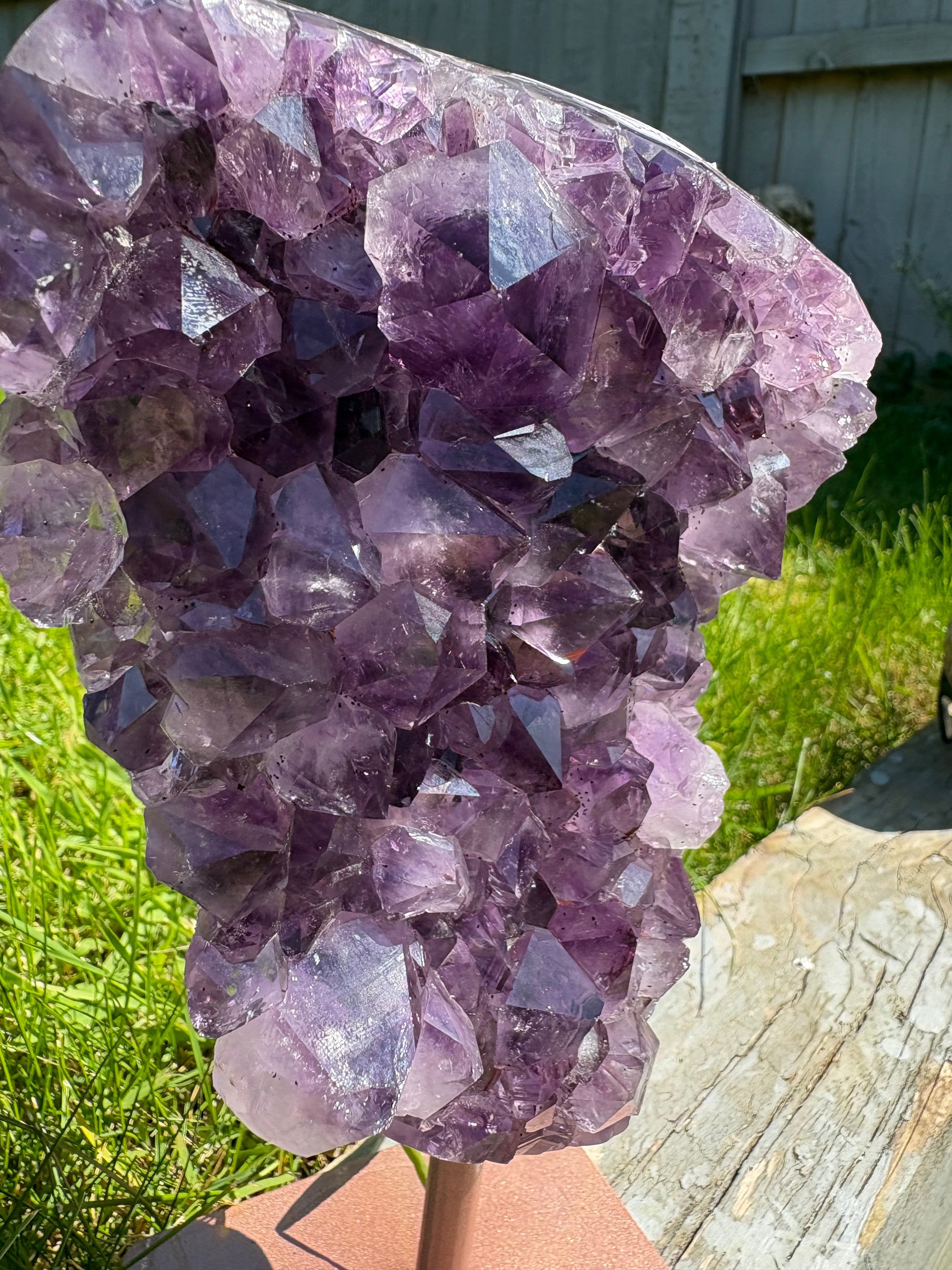 Large Amethyst Chunky Freeform on Custom Stand