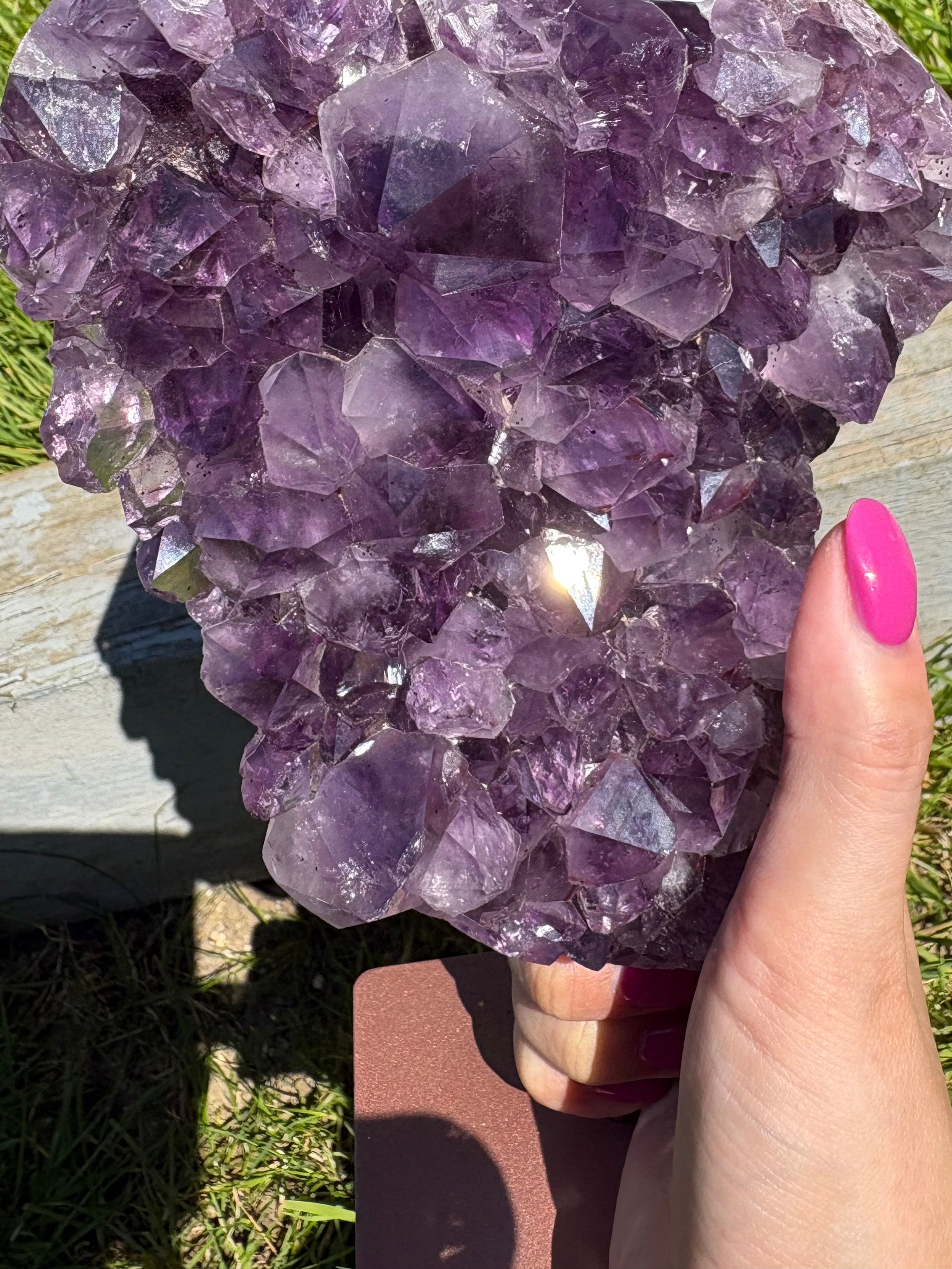 Large Amethyst Chunky Freeform on Custom Stand