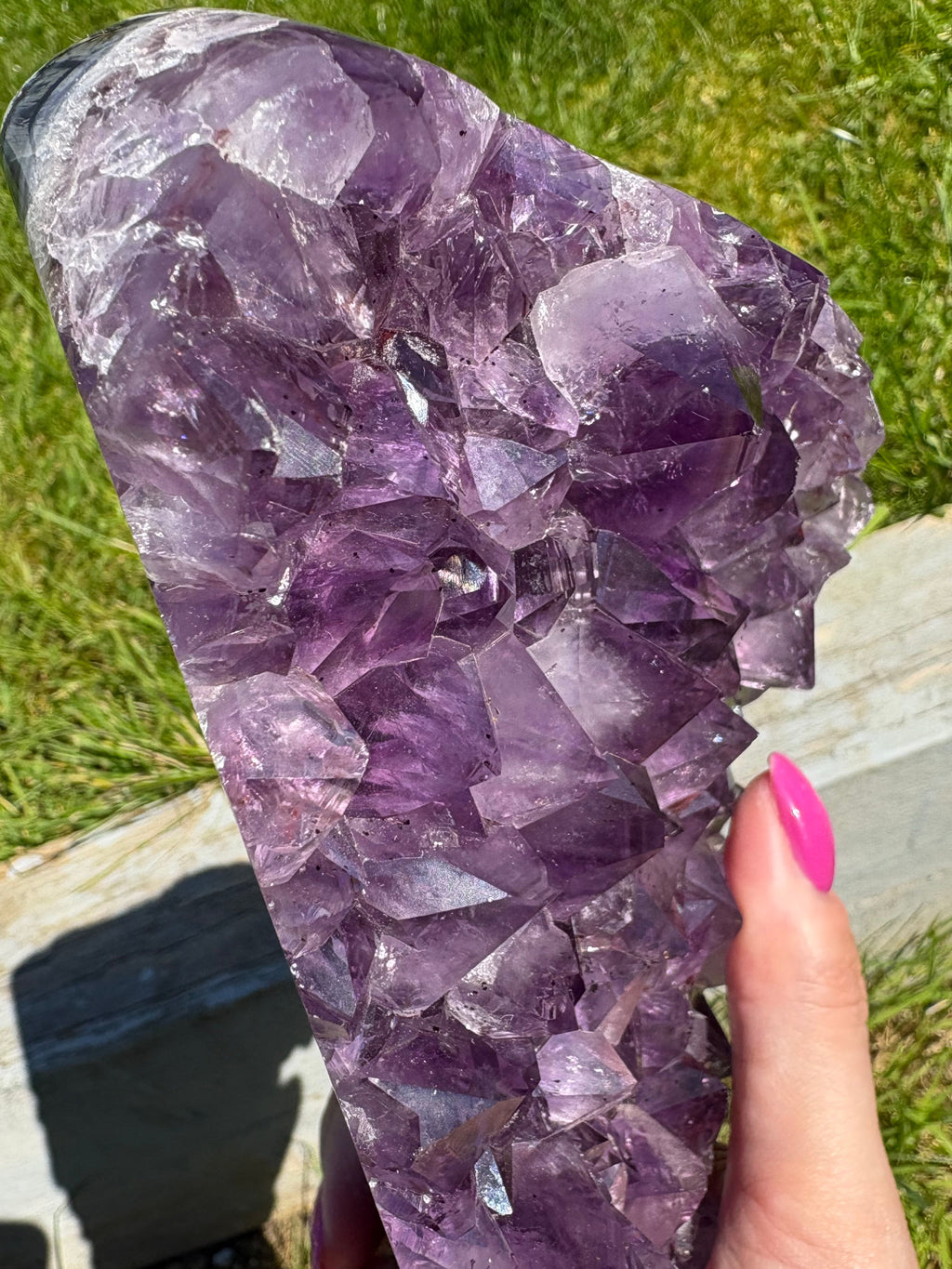 Large Amethyst Chunky Freeform on Custom Stand