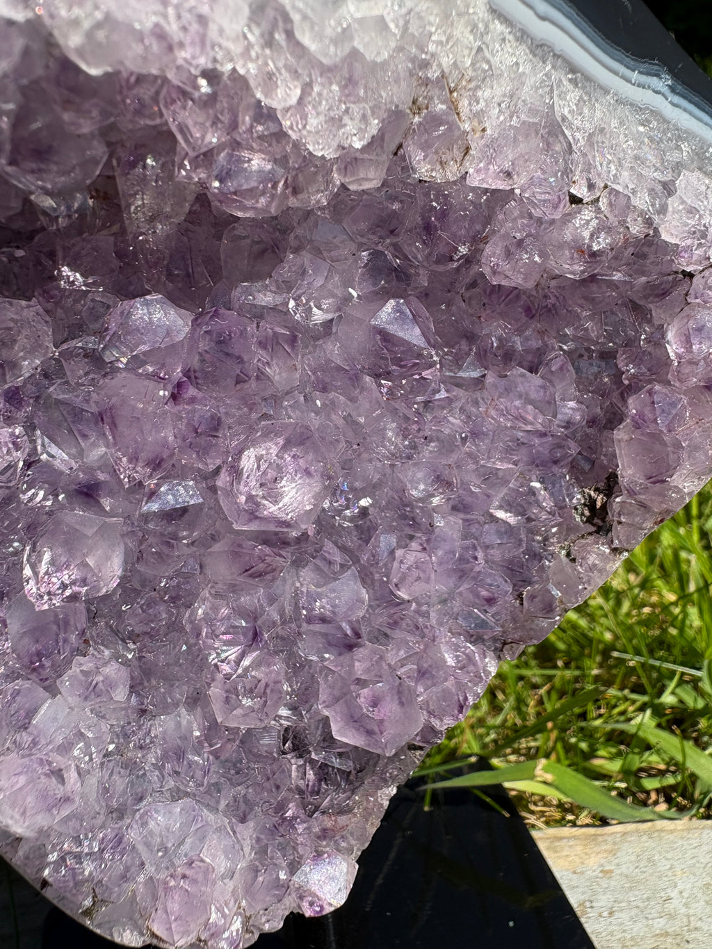 Purple Amethyst Druzy Freeform on Custom Stand