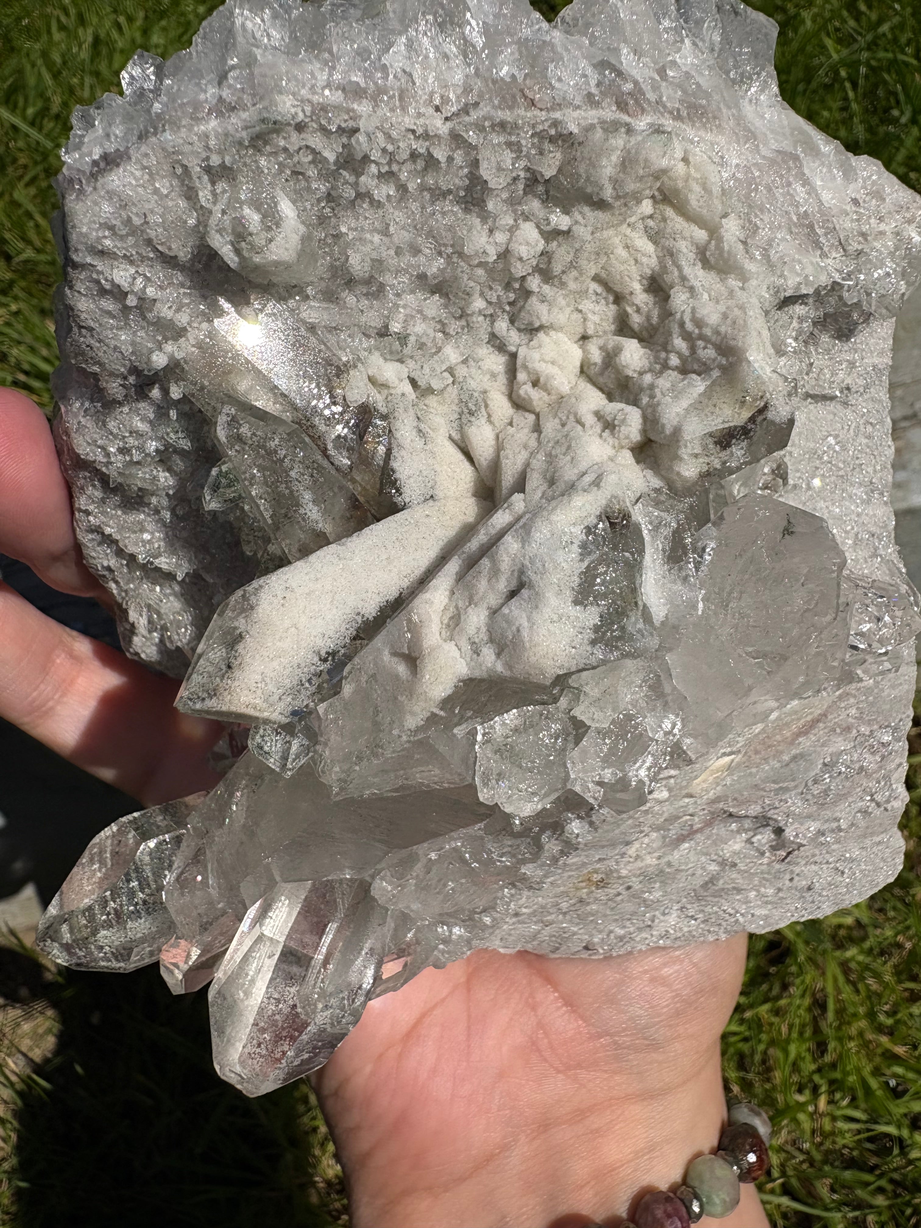 Stunning Clear Quartz Chunky Freeform with Phantom/Garden