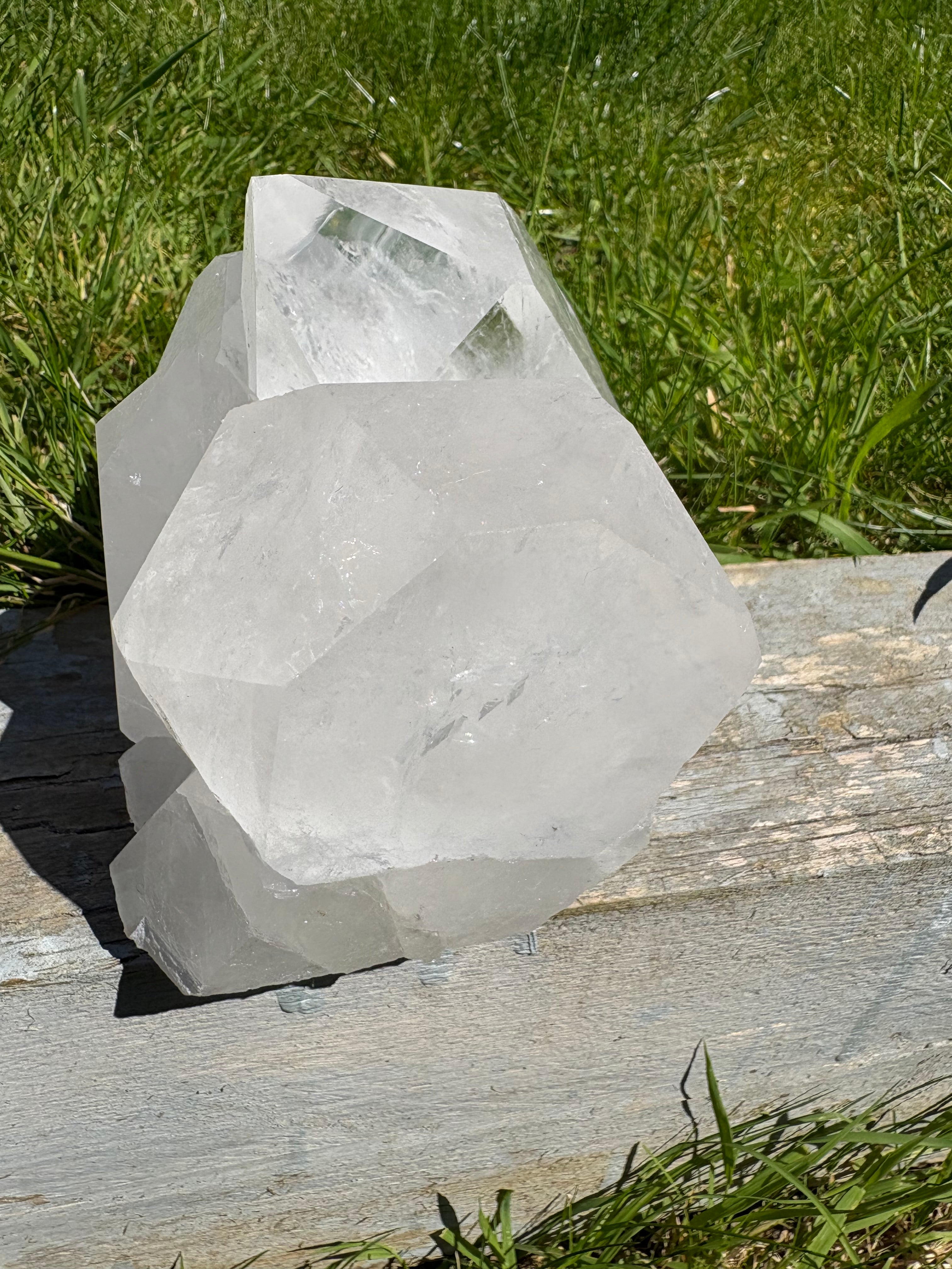 Large Chunky Clear Quartz Double Cluster