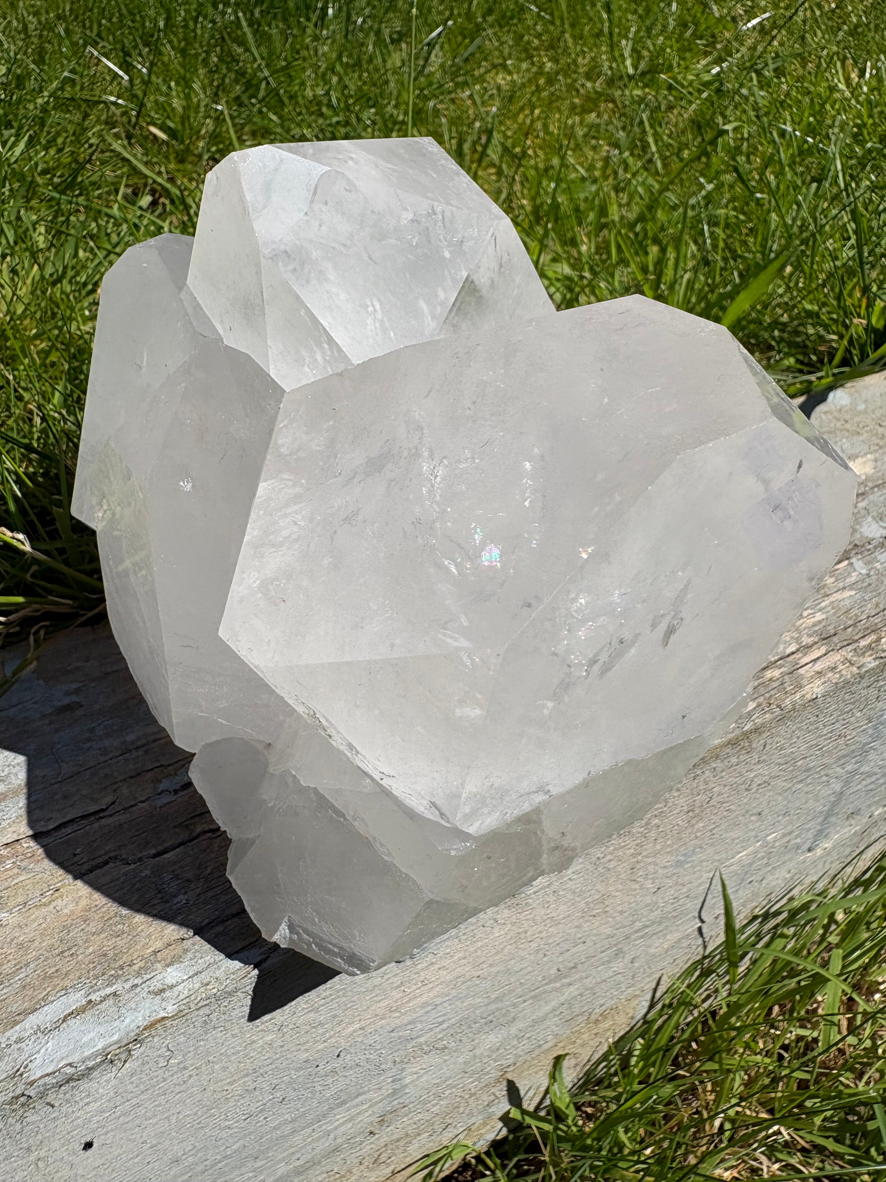 Large Chunky Clear Quartz Double Cluster